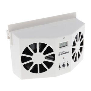 SKAIFALL® Car Solar Dual Fan Front/Rear Window Air Vent Cooler Windshield Black