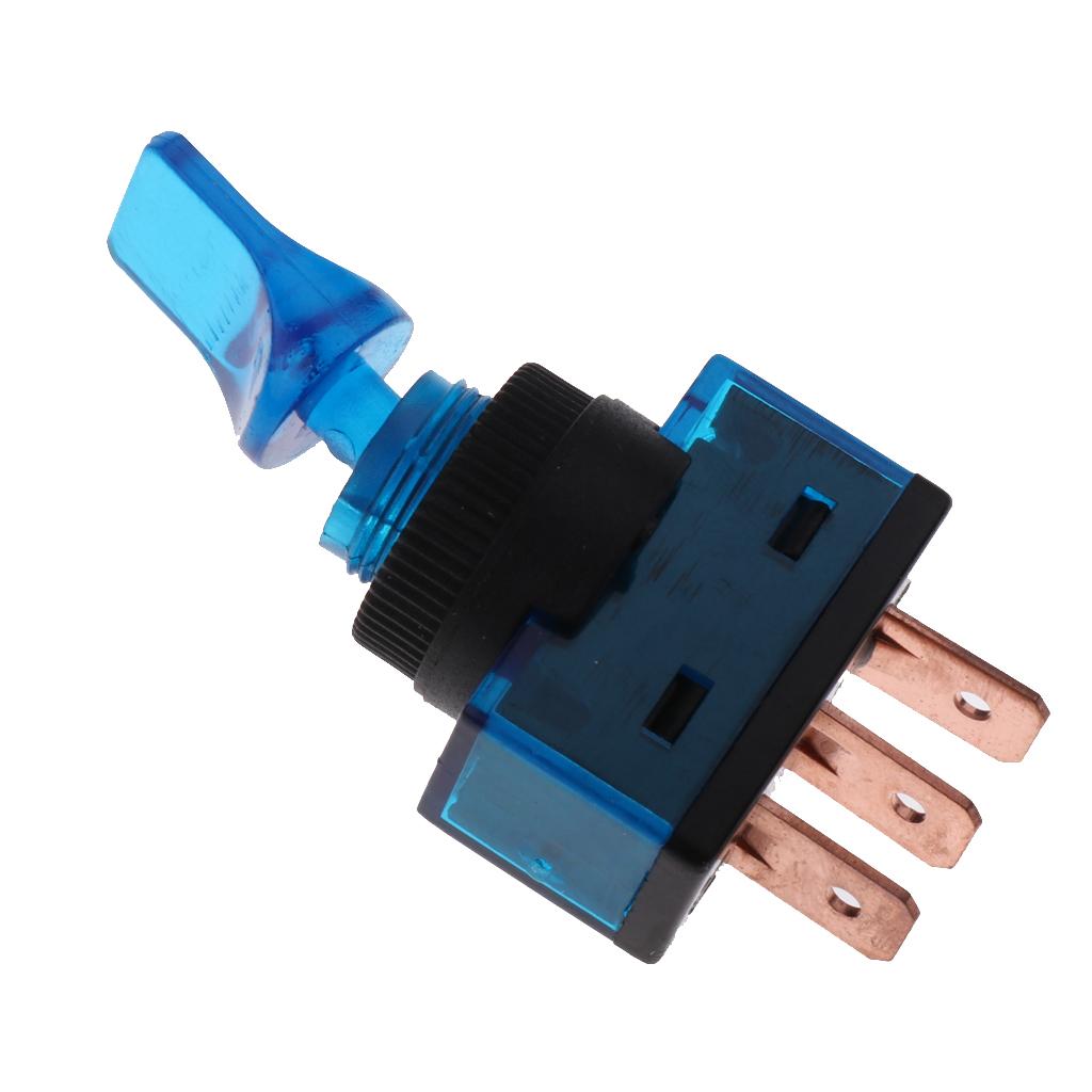 SKAIFALL® 5 Pieces Led On/Off Spst Toggle Switch With Cover Car Boat 12V 20A Blue - Image 2