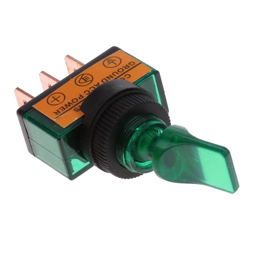 SKAIFALL® 5 Pieces Led On/Off Spst Toggle Switch With Cover Car Boat 12V 20A Green - Image 4