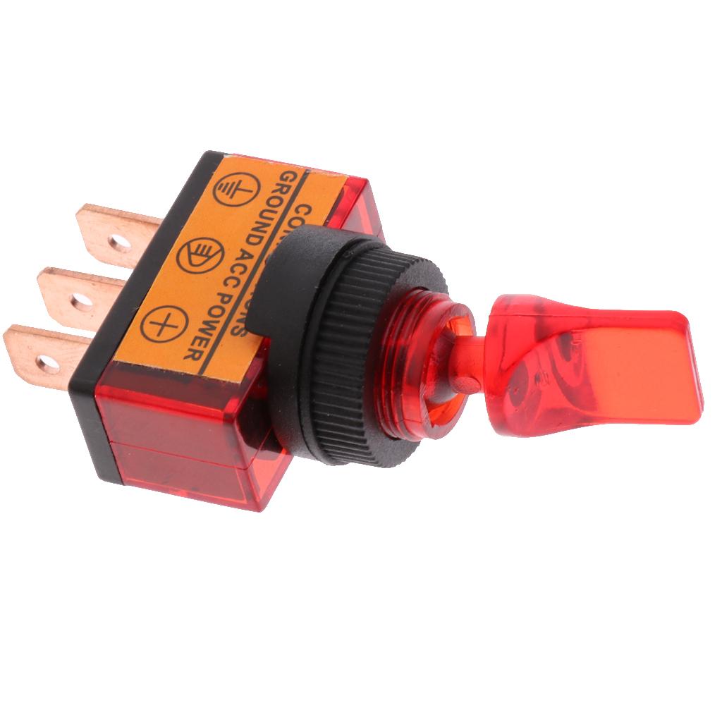 SKAIFALL® 5 Pieces Led On/Off Spst Toggle Switch With Cover Car Boat 12V 20A Red - Image 3