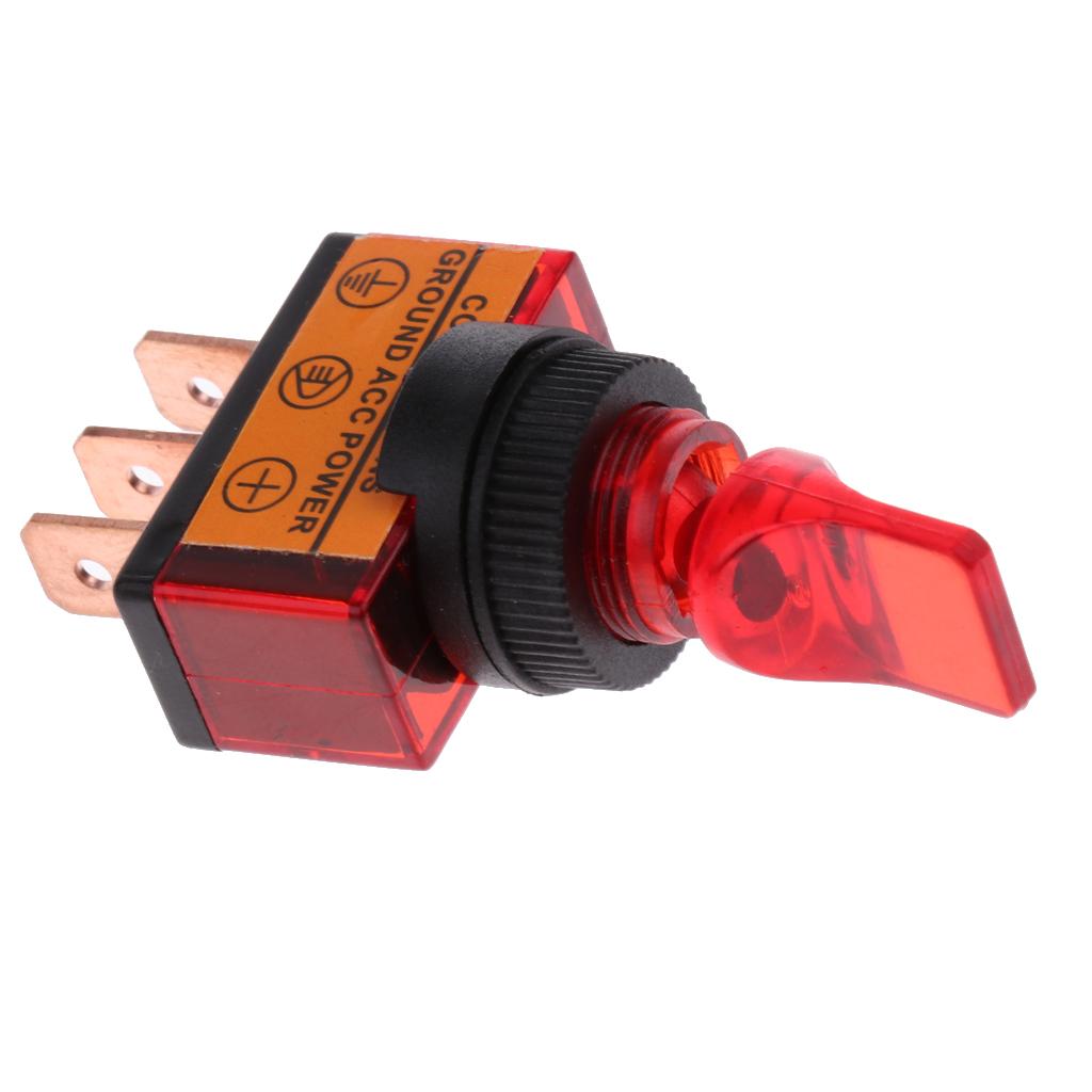 SKAIFALL® 5 Pieces Led On/Off Spst Toggle Switch With Cover Car Boat 12V 20A Red - Image 5