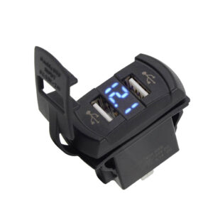 SKAIFALL® 4.2A Dual Usb Charger Socket Led Voltmeter Adapter For Car Motorcycle Blue