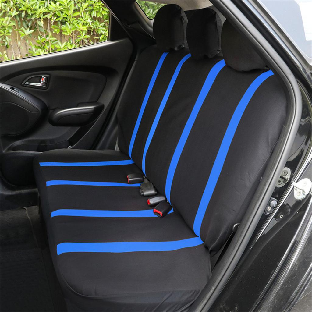 SKAIFALL® 9Pcs Universal Car Seat Covers Breathable Cushion Full Set Black & Blue - Image 3