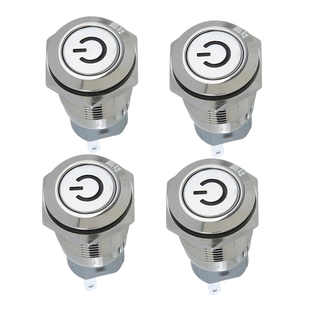 SKAIFALL® Dc 12V 16Mm Aluminum Led Car Illuminated Latching Push Button Switch White - Image 2