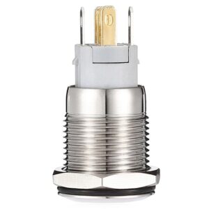 SKAIFALL® 16Mm Metal Switch Power Start Button Self Latching With Led Ring White