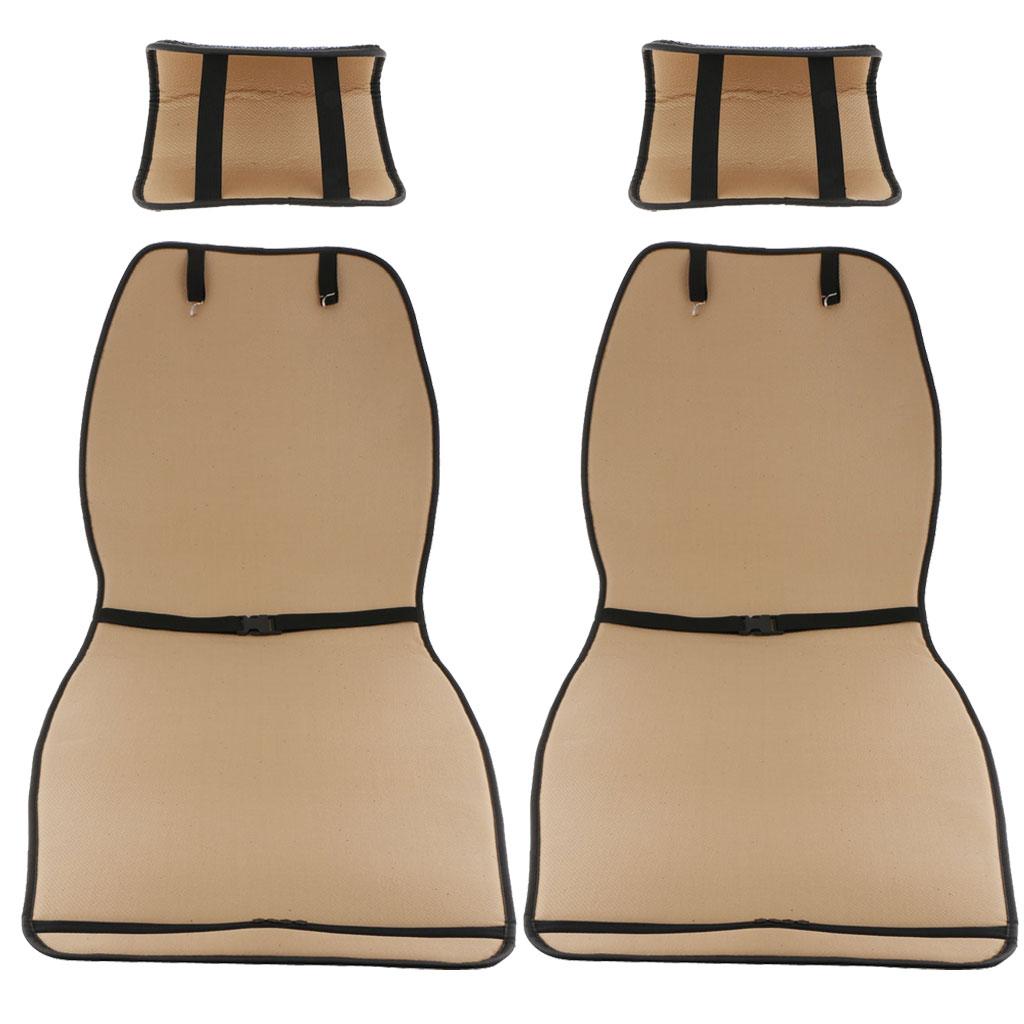 SKAIFALL® 1 Set Front Seat Flax Fabrics Covers Protective Cushion Four Seasons Blue - Image 5