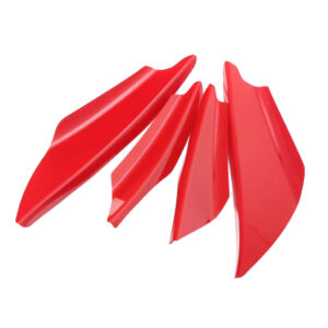 SKAIFALL® 4 Pieces Universal Carbon Fiber Front Bumper Splitter Fins Trim Set Red