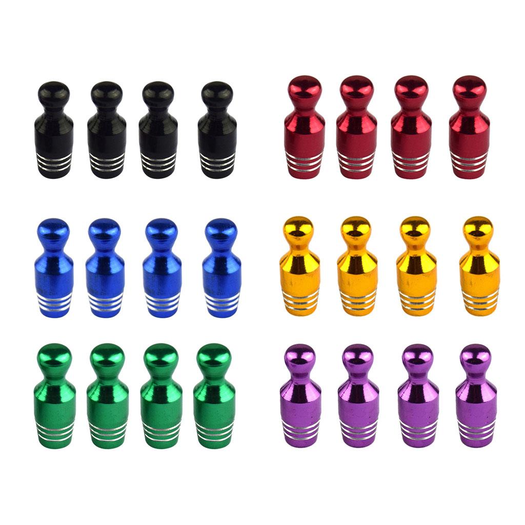 SKAIFALL® 4 Pieces Car Valve Cap Bowling Car Tire Valve Cap Air Dust Cover Black