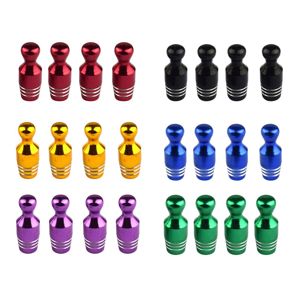 SKAIFALL® 4 Pieces Car Valve Cap Bowling Car Tire Valve Cap Air Dust Cover Black - Image 2