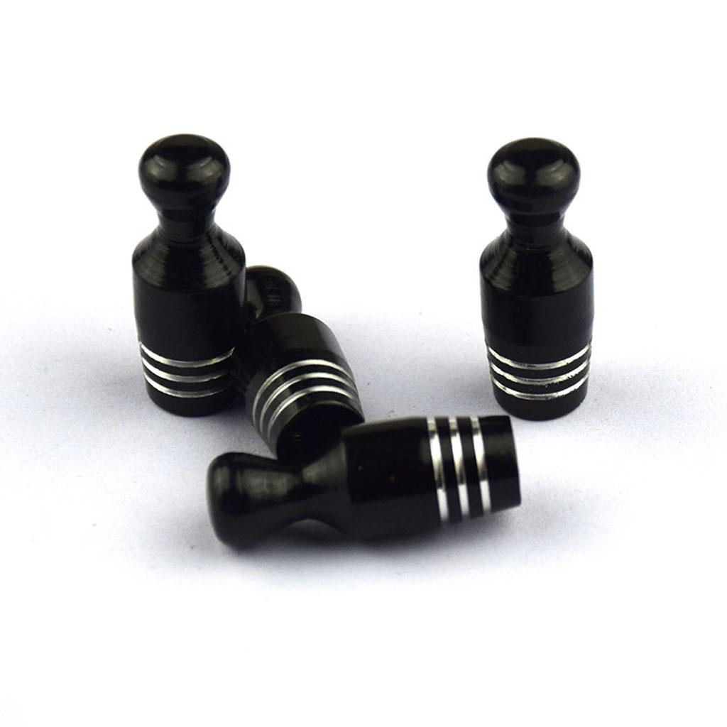 SKAIFALL® 4 Pieces Car Valve Cap Bowling Car Tire Valve Cap Air Dust Cover Black - Image 5
