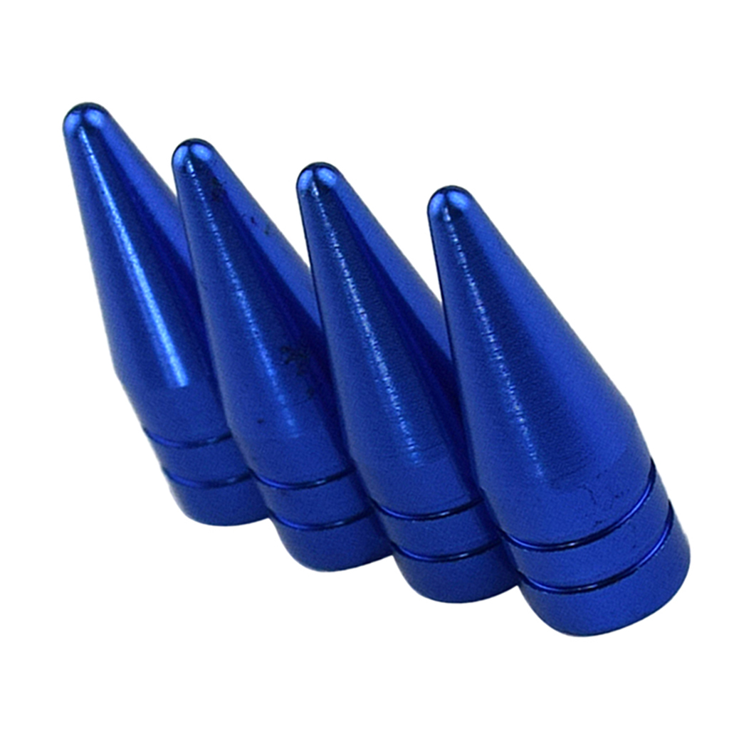 SKAIFALL® 4Pcs Aluminum Spike Wheel/Tire Valve Stem Car Truck Air Caps Covers Blue