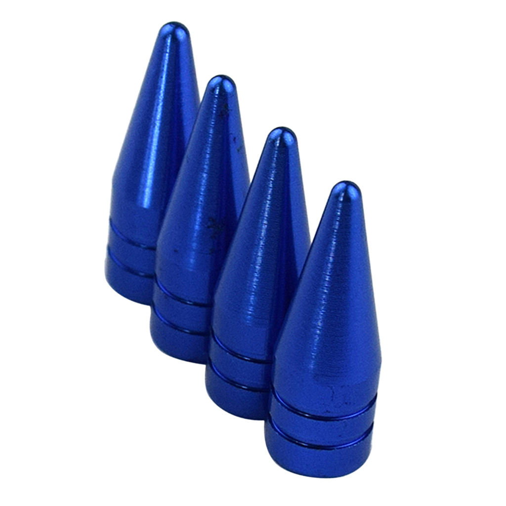 SKAIFALL® 4Pcs Aluminum Spike Wheel/Tire Valve Stem Car Truck Air Caps Covers Blue - Image 5