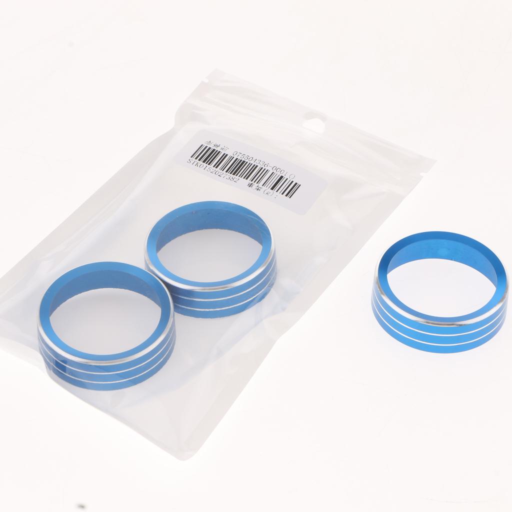 SKAIFALL® Car Air Conditioning Control Ring Knob Covers For Volkswagen Tiguan Blue