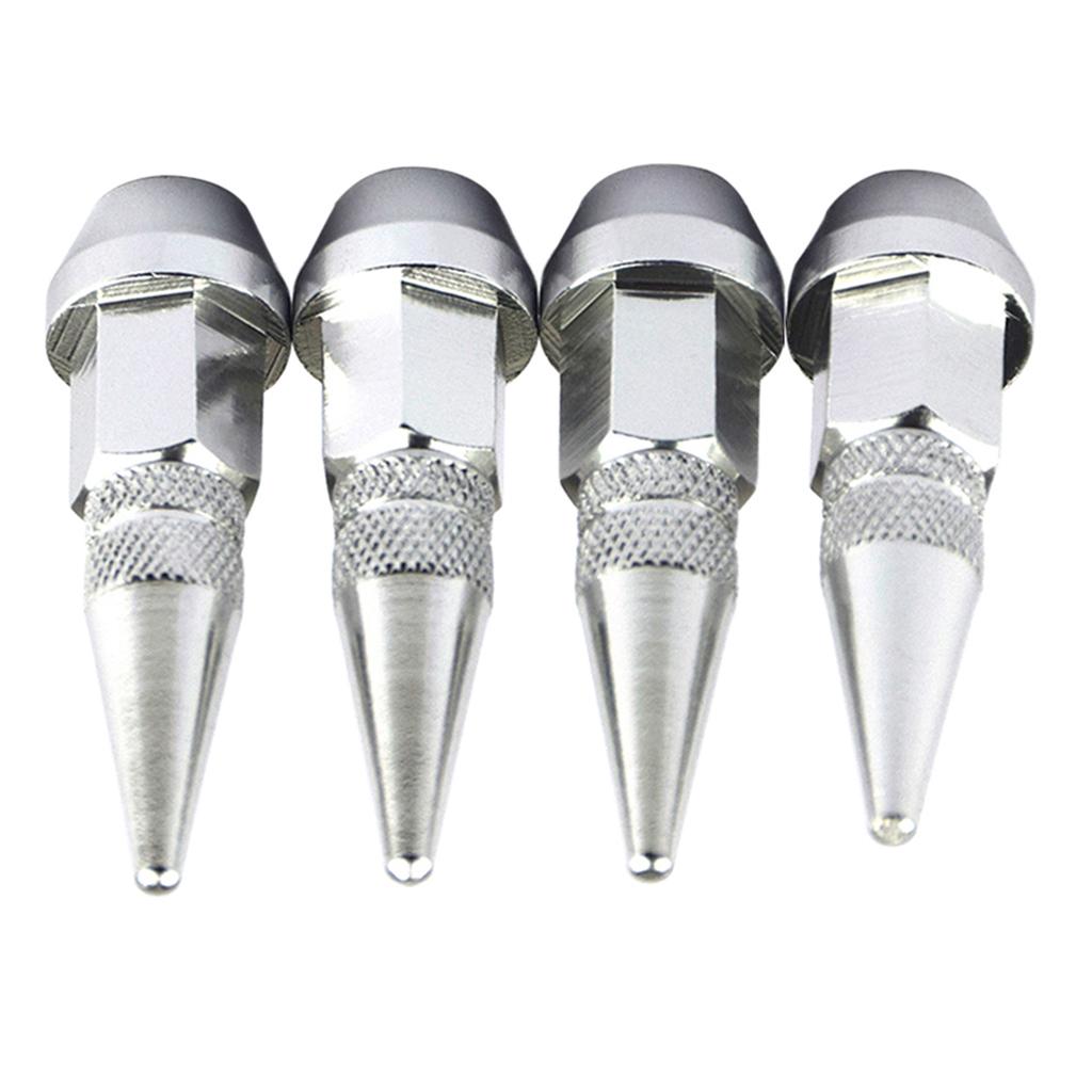 SKAIFALL® 4 Pieces Car Auto Moto Spike Shape Tire Stem Valve Cap Silver - Image 2