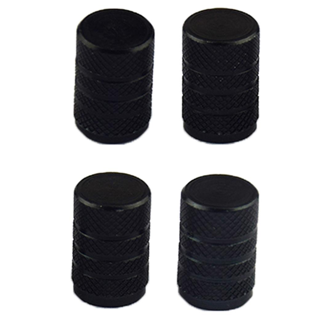 SKAIFALL® 4 Pack Car Bicycle Aluminum Wheel Tire Stem Valve Caps Dust Cover Black