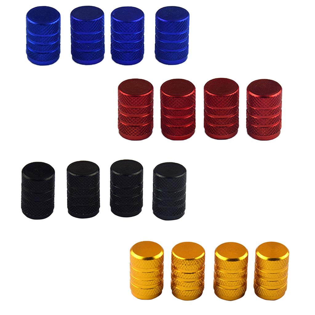 SKAIFALL® 4 Pack Car Bicycle Aluminum Wheel Tire Stem Valve Caps Dust Cover Black - Image 4