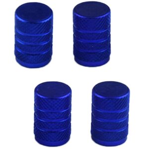 SKAIFALL® 4 Pack Car Bicycle Aluminum Wheel Tire Stem Valve Caps Dust Cover Dark Blue