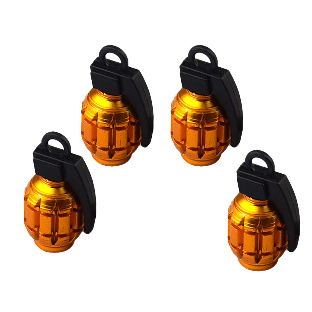 SKAIFALL® 4 Anodized Valve Stem Multi Cap Kit/Set For Rims/Wheels/Tires Suv Golden