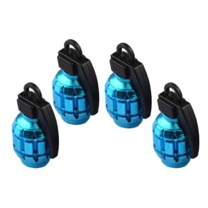 SKAIFALL® 4 Anodized Valve Stem Multi Cap Kit/Set For Rims/Wheels/Tires Suv Sky Blue