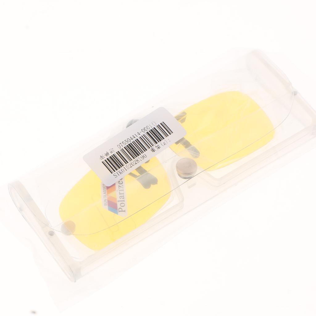 SKAIFALL® Polarized Clip On Flip Up Sunglasses Clip For Myopia Driving Yellow - Image 2
