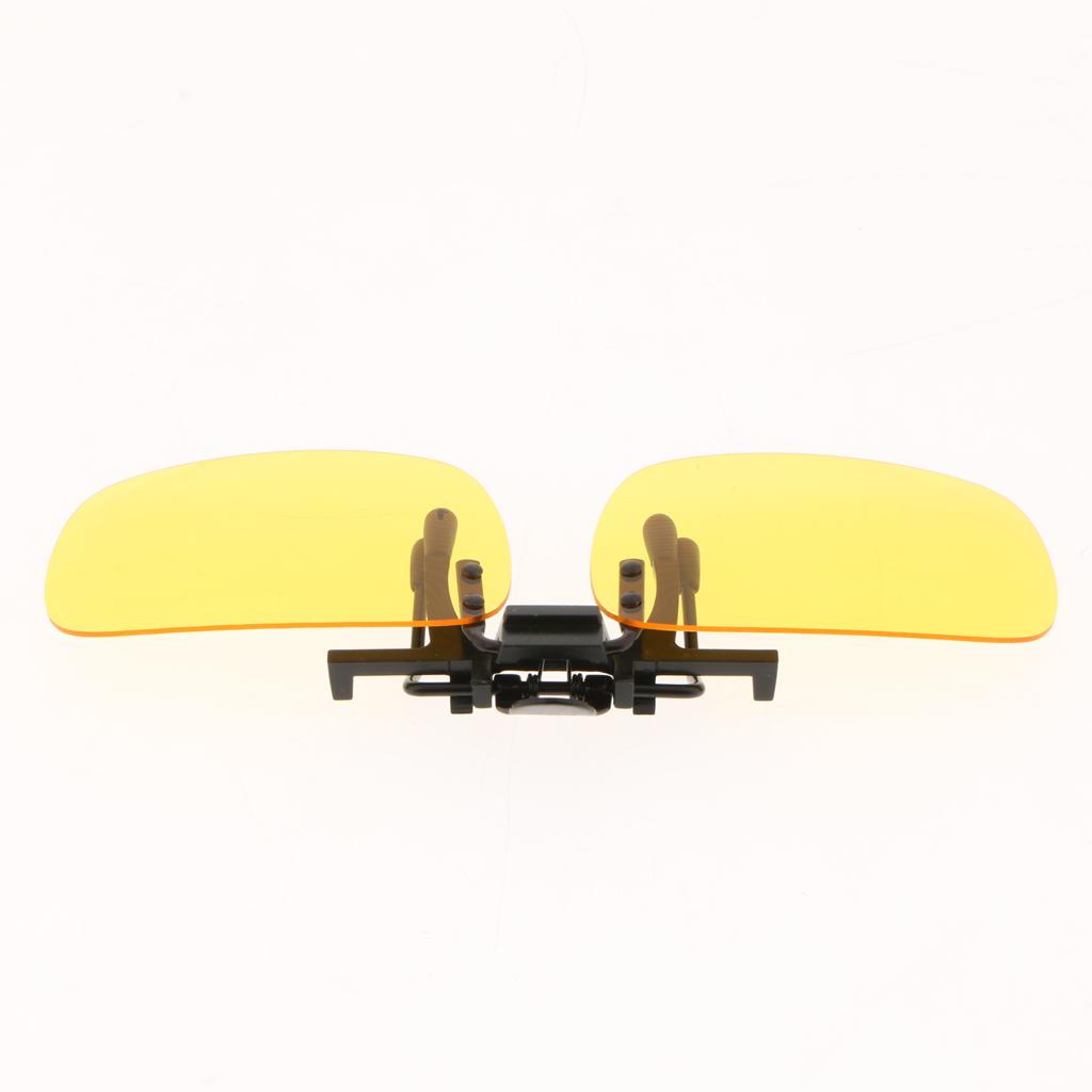SKAIFALL® Polarized Clip On Flip Up Sunglasses Clip For Myopia Driving Yellow - Image 3