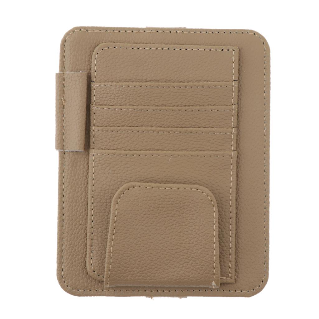 SKAIFALL® Eye Frame Holder Car Sun Glasses Ticket Receipt Card Clip Storage Board Beige - Image 3