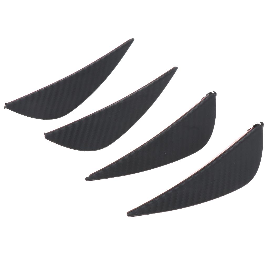 SKAIFALL® 4 Pieces Carbon Fiber Front Bumper Splitter Fins Trim Set Black General - Image 5