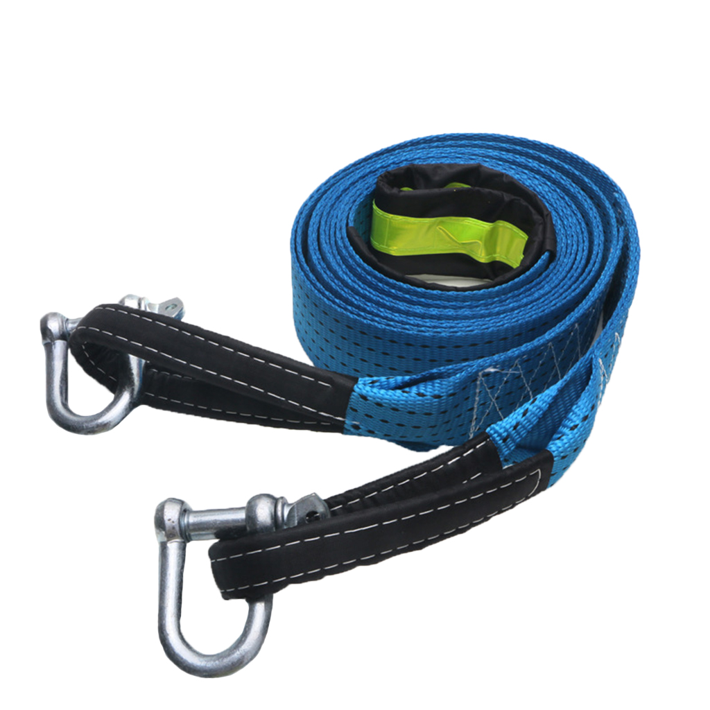 SKAIFALL® Car Towing Strap Tow Rope Car 3 Meters With Luminous U-Hook Blue