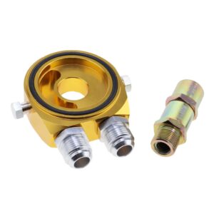 SKAIFALL® M20X1.5 Oil Gauge Filter Cooler Sandwich Plate Thermostat Adapter Golden
