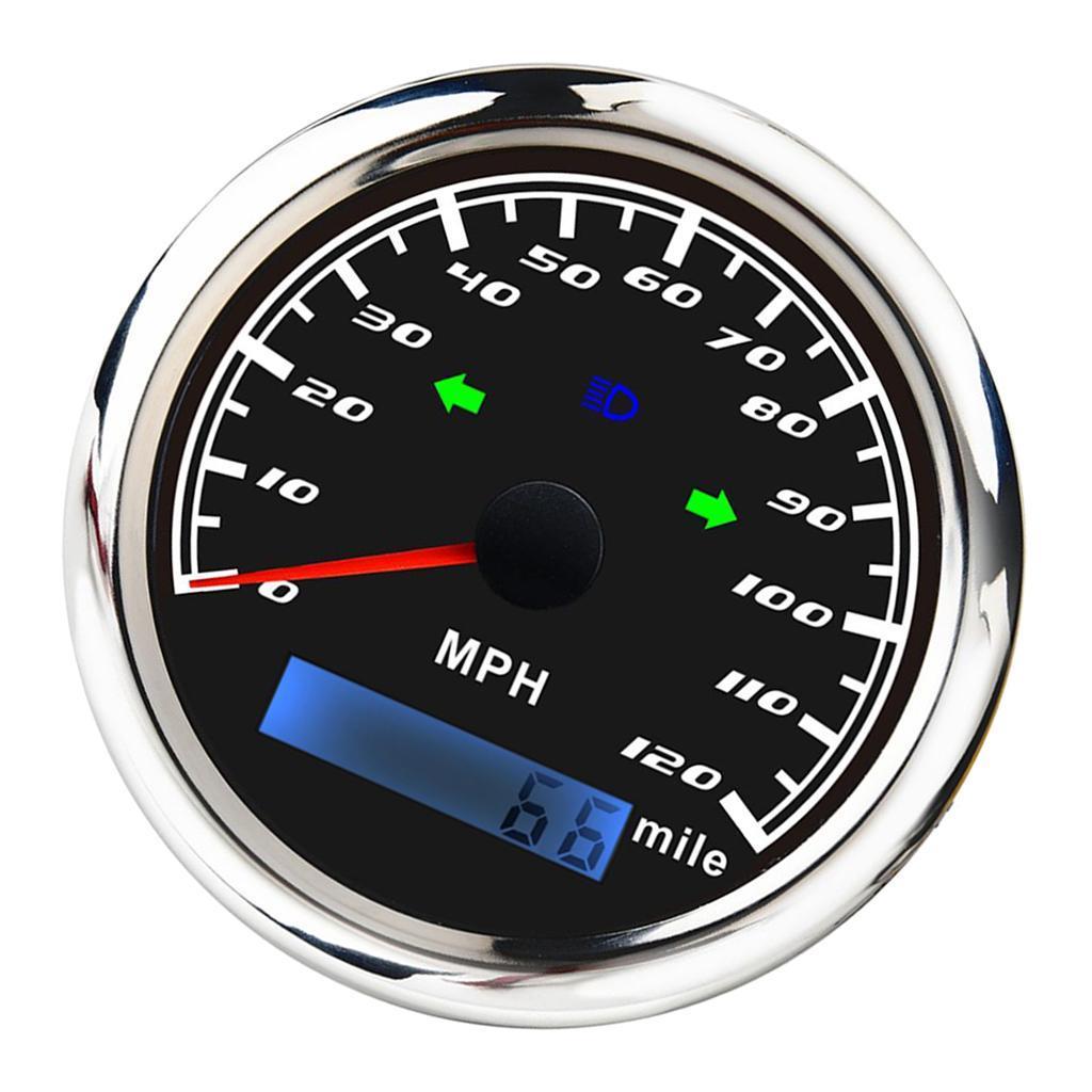 SKAIFALL® Marine Digital Gps Speedometer Gauge 0-120Mph 85Mm 316L Steering Lamp Black - Image 3