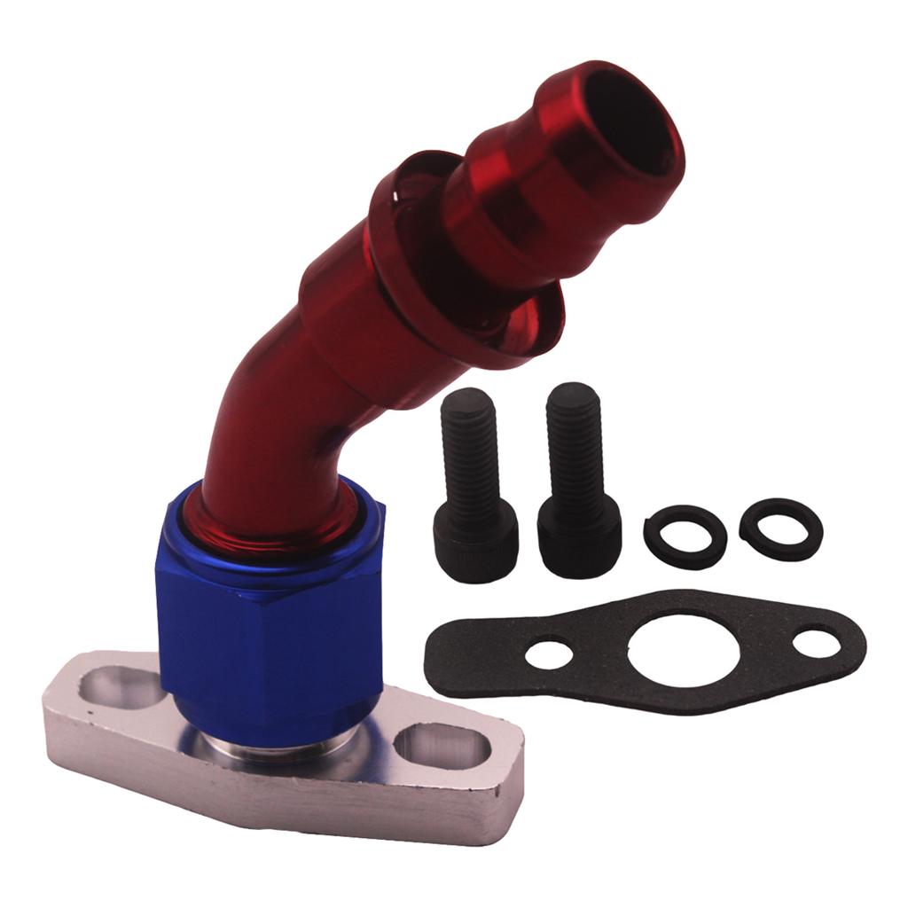 SKAIFALL® Turbo Oil Drain Flange Ball Bearing For Gt25R Gt28R 45 Degree 5/8 Barb" - Image 2