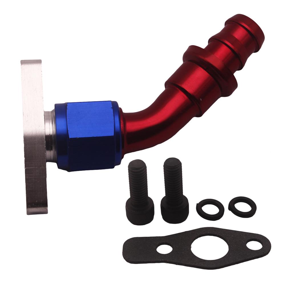 SKAIFALL® Turbo Oil Drain Flange Ball Bearing For Gt25R Gt28R 45 Degree 5/8 Barb" - Image 4