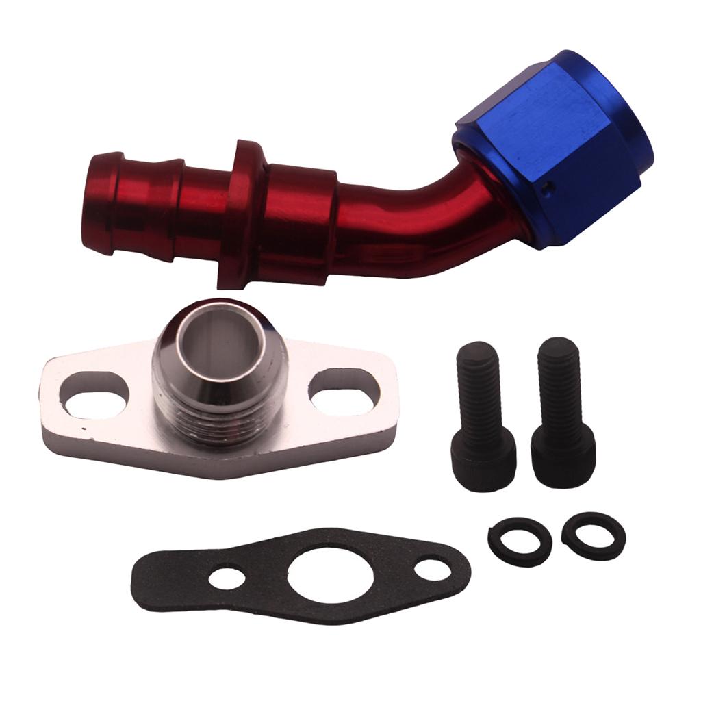 SKAIFALL® Turbo Oil Drain Flange Ball Bearing For Gt25R Gt28R 45 Degree 5/8 Barb" - Image 5