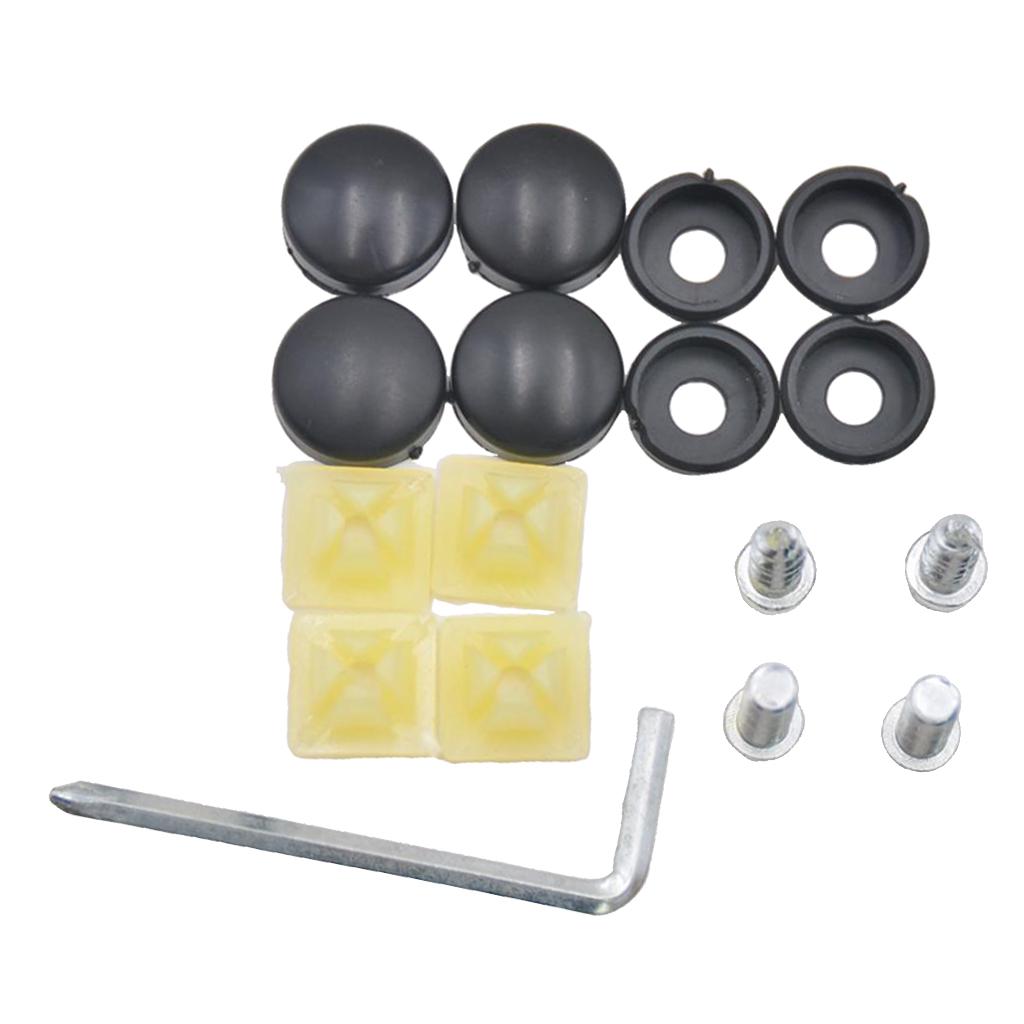 SKAIFALL® Stainless Steel License Plate Frame Screws Fasteners + Black Screw Caps Assy - Image 2