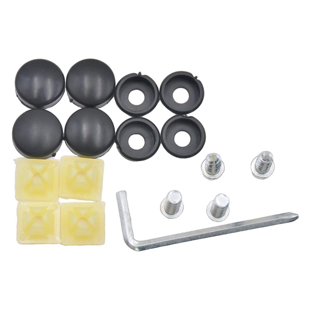 SKAIFALL® Stainless Steel License Plate Frame Screws Fasteners + Black Screw Caps Assy - Image 3