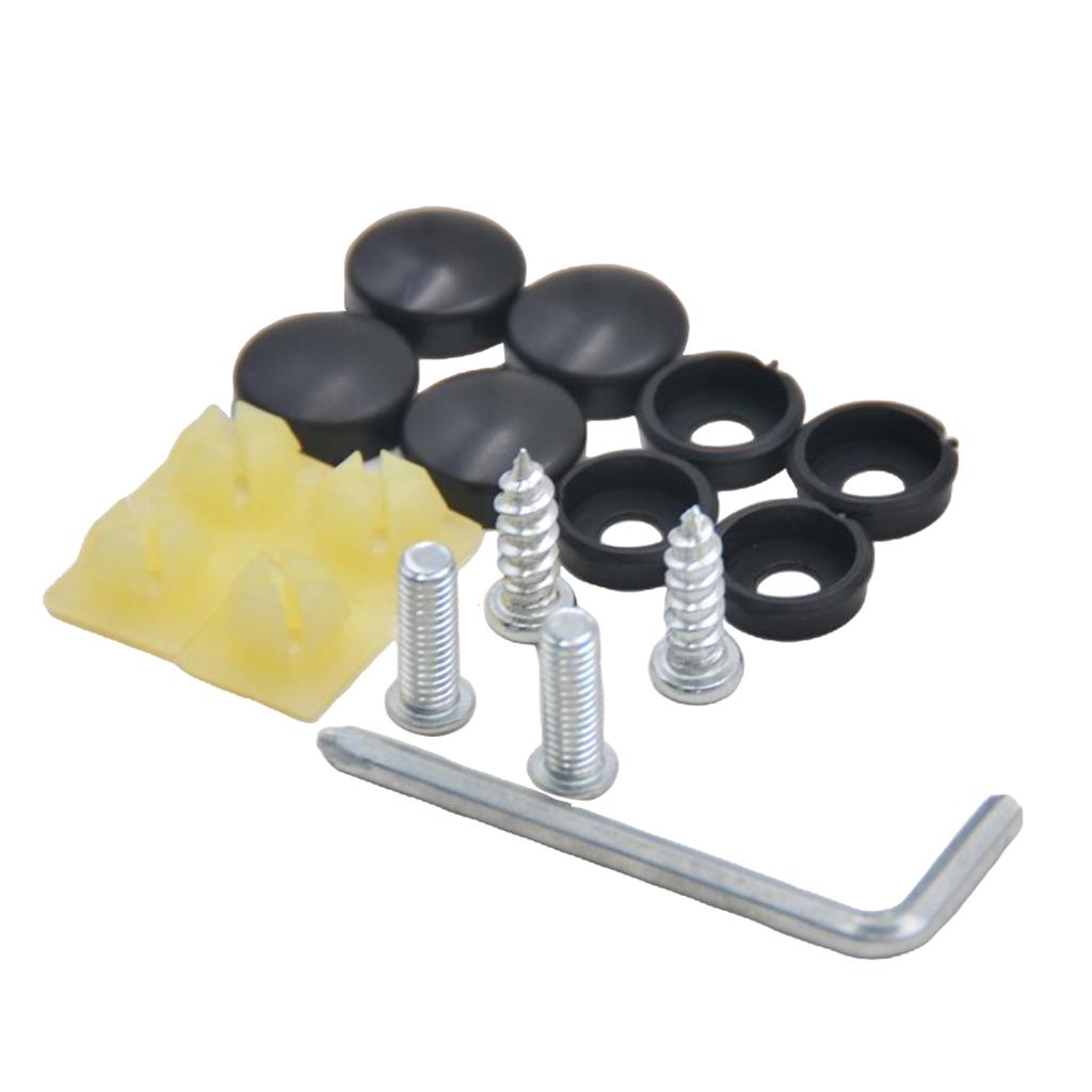 SKAIFALL® Stainless Steel License Plate Frame Screws Fasteners + Black Screw Caps Assy - Image 4