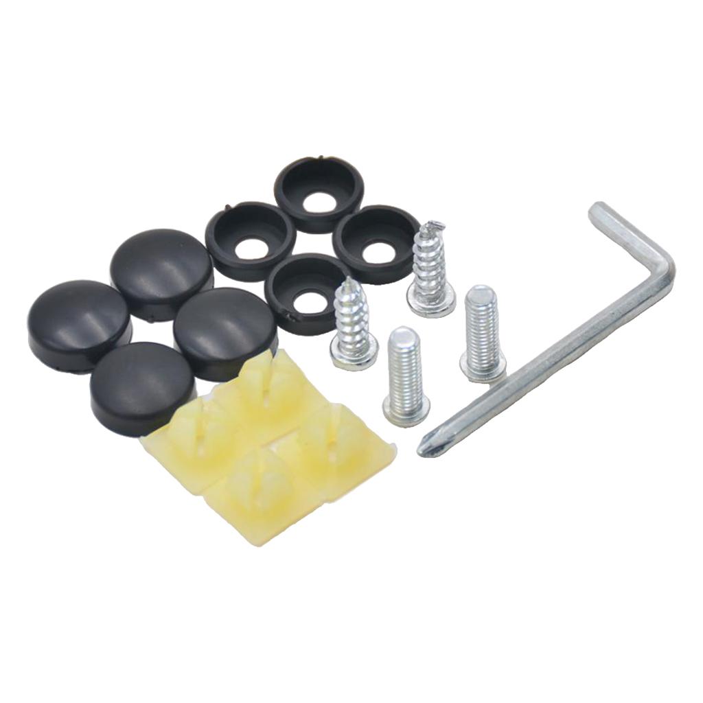 SKAIFALL® Stainless Steel License Plate Frame Screws Fasteners + Black Screw Caps Assy - Image 5