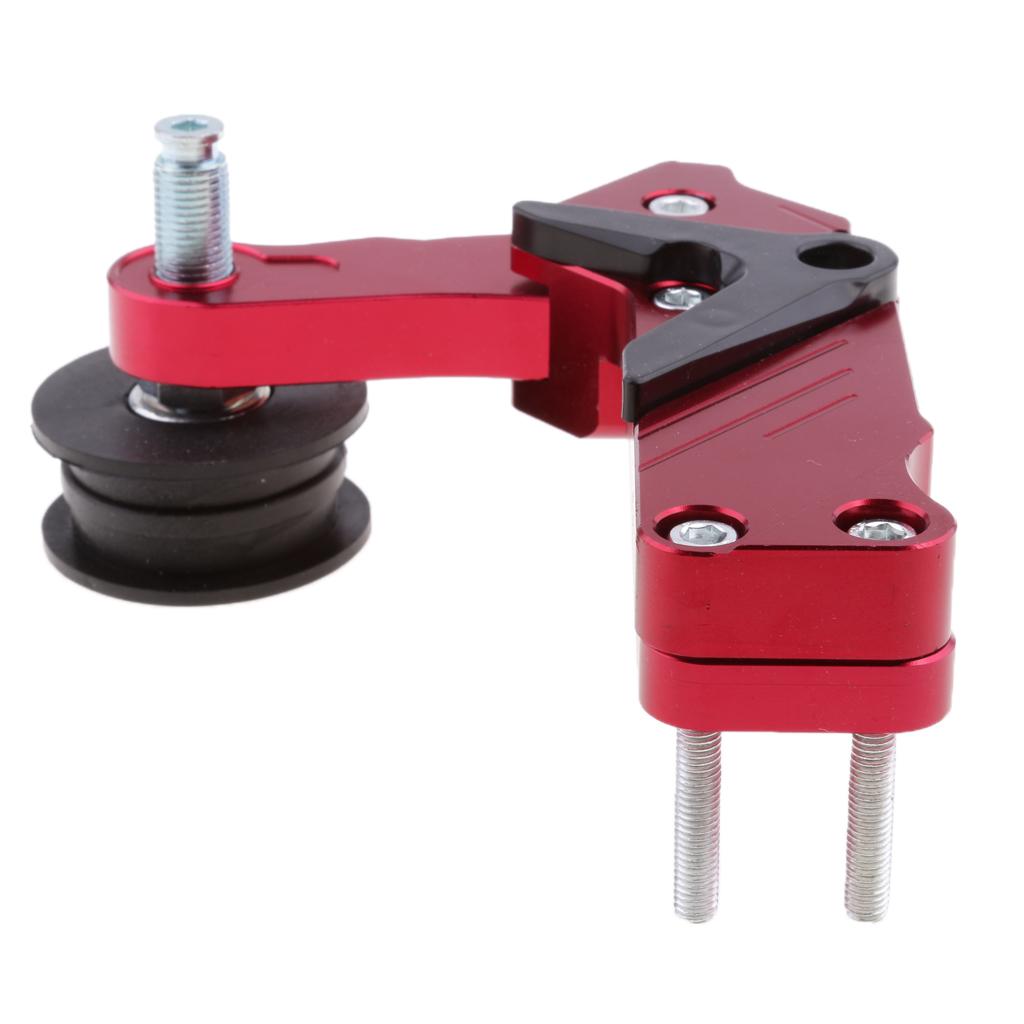 SKAIFALL® Universal Aluminum Chain Roller Tensioner Adjuster For Motorcycle Red - Image 2