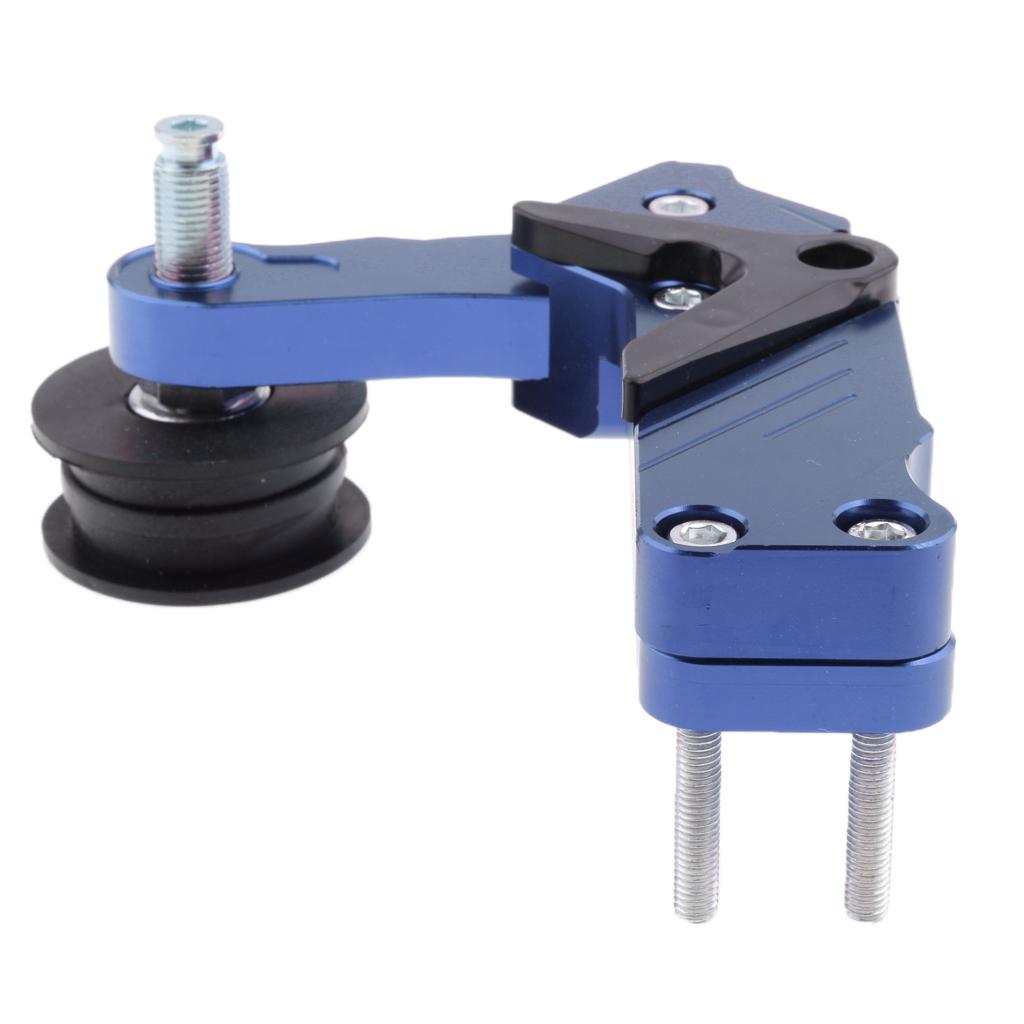 SKAIFALL® Universal Aluminum Chain Roller Tensioner Adjuster For Motorcycle Blue - Image 2