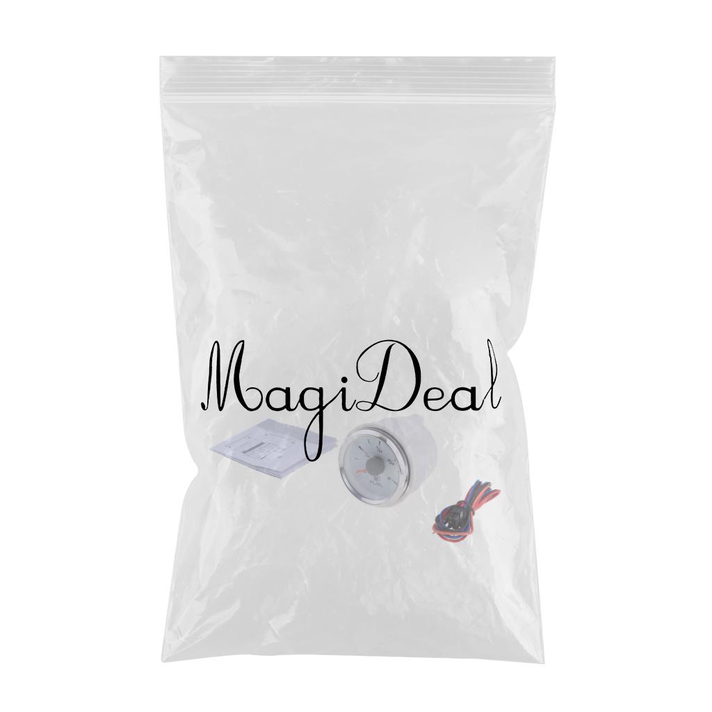 SKAIFALL® 52Mm Boat Car Fuel Level Gauge Meter Indicator White Face & Chrome Ring