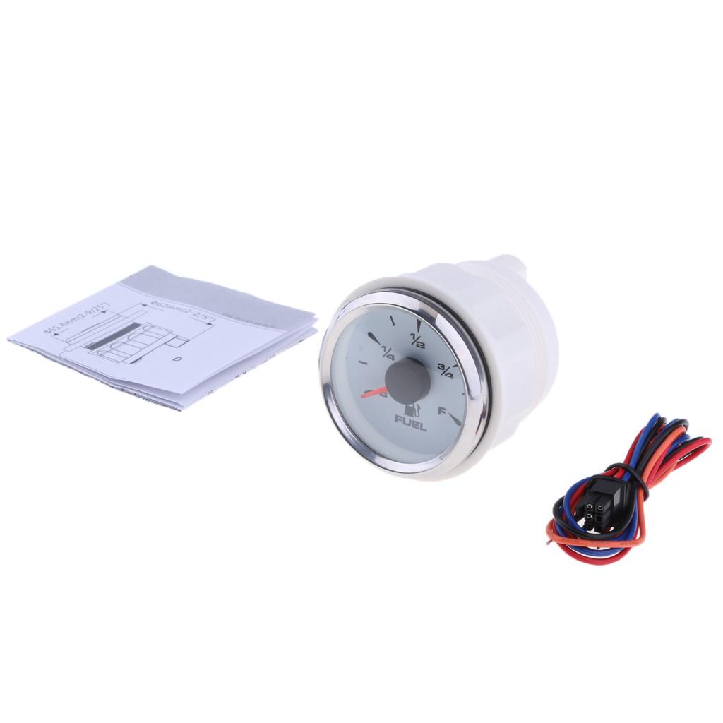 SKAIFALL® 52Mm Boat Car Fuel Level Gauge Meter Indicator White Face & Chrome Ring - Image 4