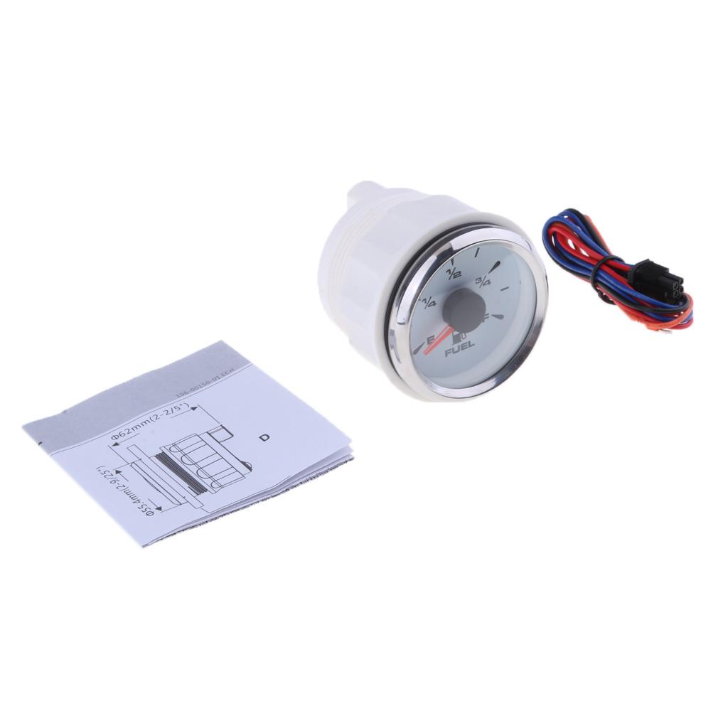 SKAIFALL® 52Mm Boat Car Fuel Level Gauge Meter Indicator White Face & Chrome Ring - Image 5