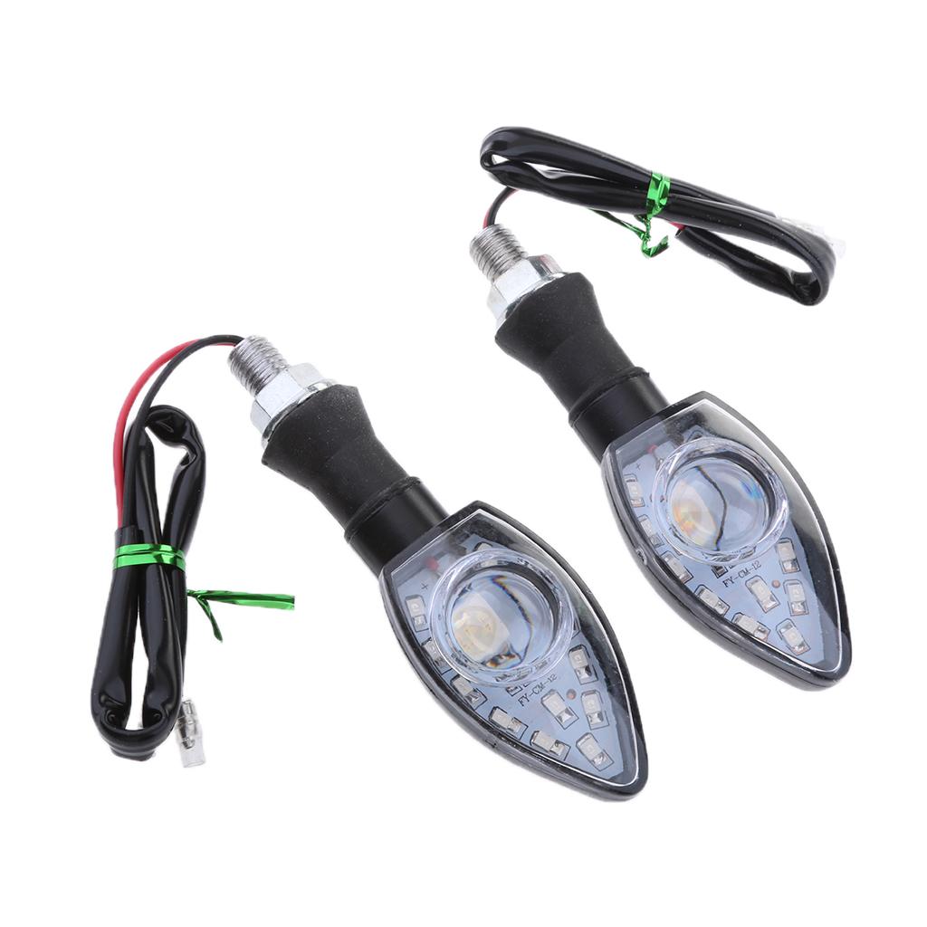 SKAIFALL® Pair 12V Motorcycle Bike Led Turn Signal Lights Brake Indicator Amber
