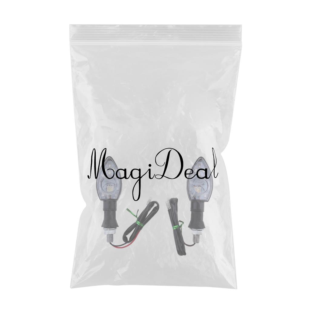 SKAIFALL® Pair 12V Motorcycle Bike Led Turn Signal Lights Brake Indicator Amber - Image 2