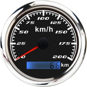 SKAIFALL® Marine Car Digital Gps Speedometer Gauge 0-200 Km/H 85Mm 316L Black