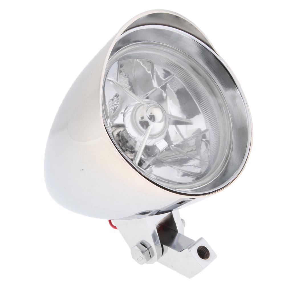 SKAIFALL® 4 1/2 Motorcycle Chrome Visor Headlight Lamp For Bobber Chopper Custom" - Image 4