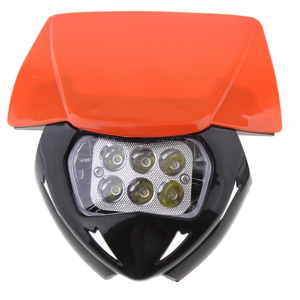 SKAIFALL® Universal Motorcycle Led Headlight Headlamp For Enduro Dirt Bike Orange - Image 2
