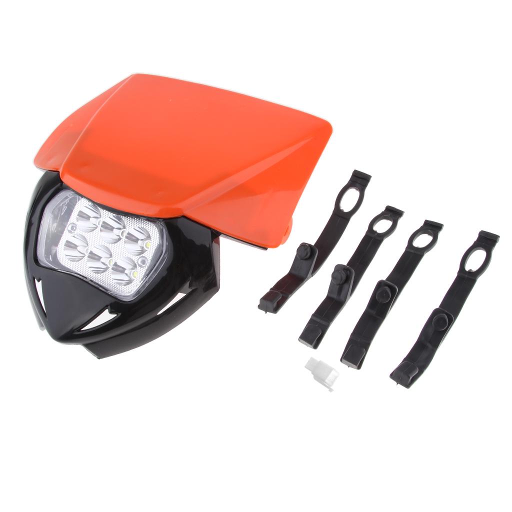 SKAIFALL® Universal Motorcycle Led Headlight Headlamp For Enduro Dirt Bike Orange - Image 5