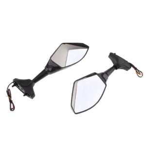 SKAIFALL® Motorcycle Universal Rearview Turn Signal Mirrors Large Displacement Blue