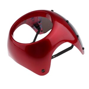 SKAIFALL® 7 Motorcycle Headlight Fairing Screen Cover Cafe Racer Red + Smoke"
